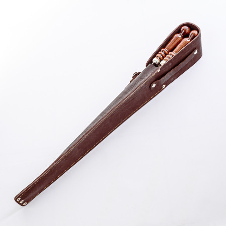 A set of skewers 670*12*3 mm in brown leather case в Иркутске