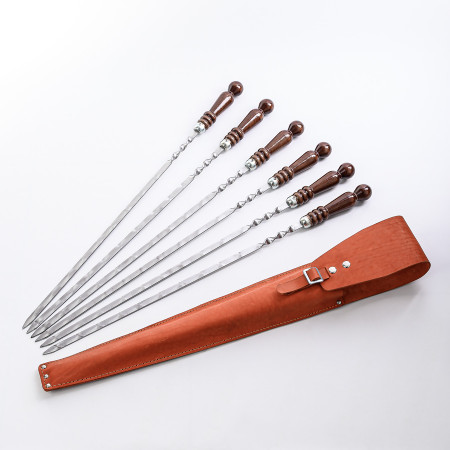 A set of skewers 670*12*3 mm in an orange leather case в Иркутске