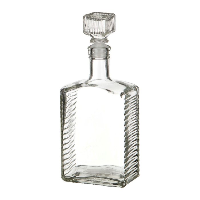 Бутылка (штоф) "Кристалл" стеклянная 0,5 литра с пробкой  в Иркутске